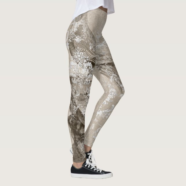 Cool Ephemera Pattern Abstract, Cute Women's Leggings (Right)