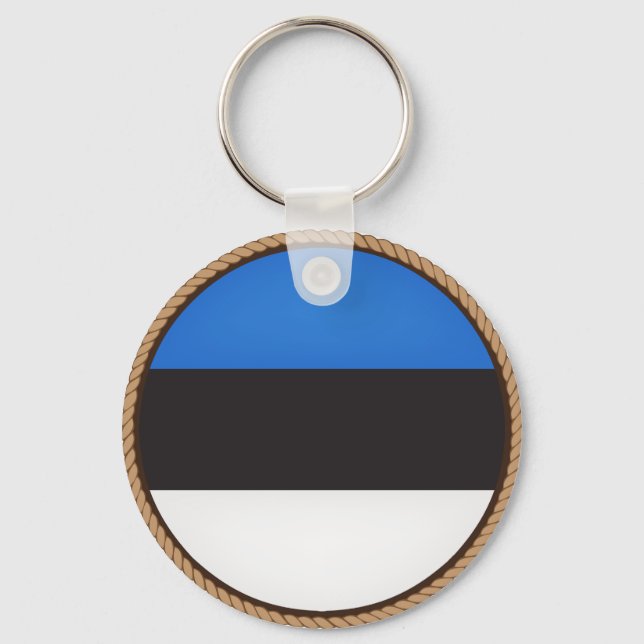 Cool Estonia Flag Seal Keychain (Front)