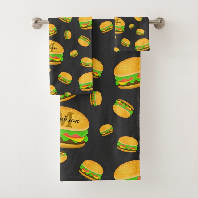 Cool et amusant yummy burger motif Monogramme (En situation)