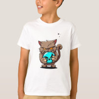 Cool Evil Brown Cat Yellow Eye Dark Star Blue Ball