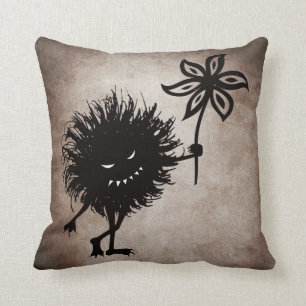 Cool Evil Bug Gives Flower Vintage Gothic Throw Pillow