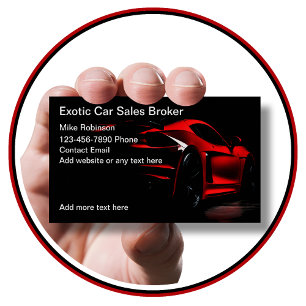 Cool Exotic Car Sales Broker Business Cards