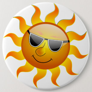 COOL FACE SUNSHINE 6 INCH ROUND BUTTON