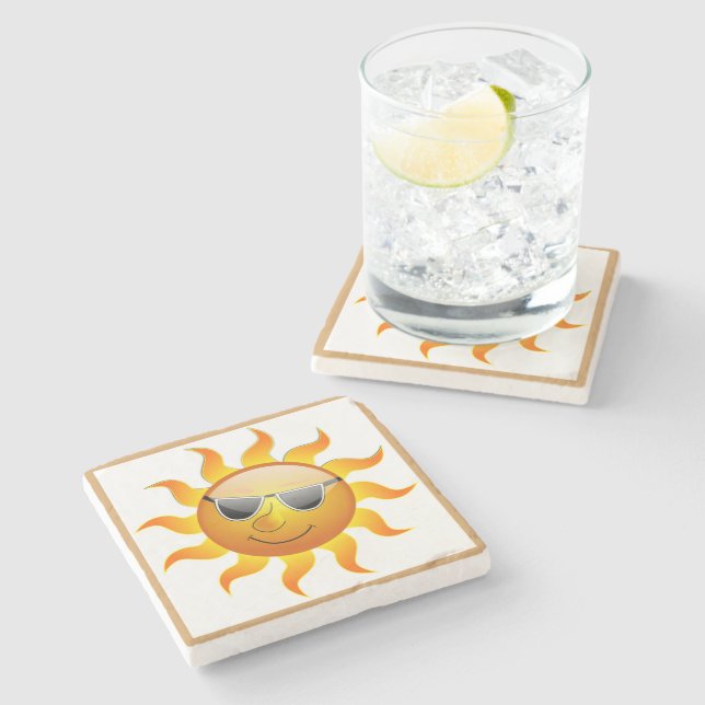 COOL FACE SUNSHINE STONE COASTER (Side)