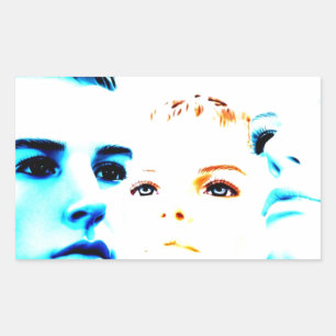 Cool faces (three) friends, minimalist design sticker