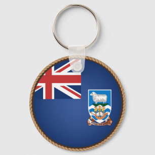 Cool Falkland Islands Flag Seal Keychain