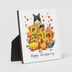 Cool fall cat plaque