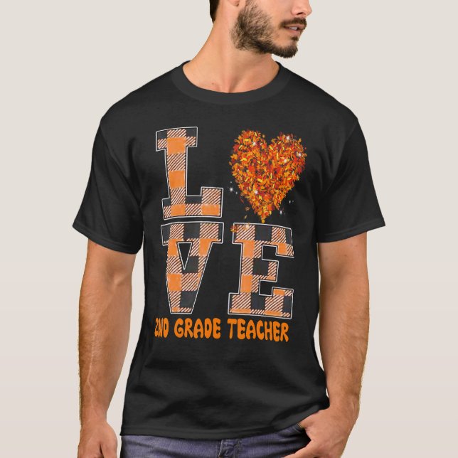 Cool Fall Paraeducator Cute Fall Teacher 2nd Grade T-Shirt (Front)