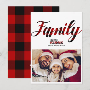 Cool FAMILIAL Plaid Noël Carte photo de vacances