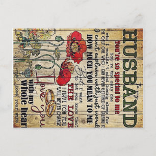 Cool Family Decoration To My Husband Letter Postcard