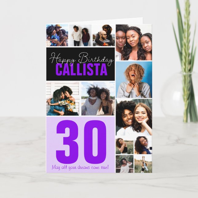 Cool Family Friends Photo Collage Happy Birthday Card (Front)