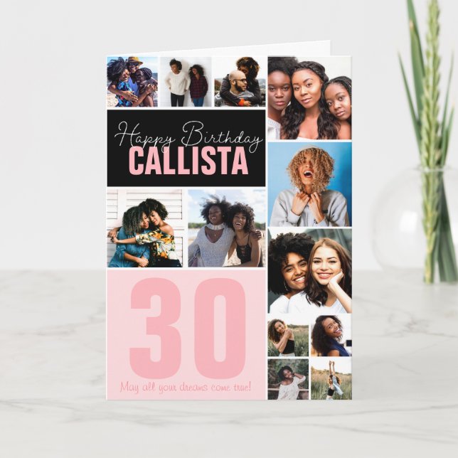 Cool Family Friends Photo Collage Happy Birthday Card (Front)