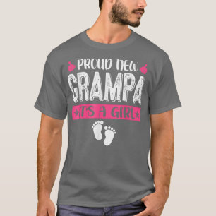Cool Family Proud New Grampa It's A Girl Gender Re T-Shirt
