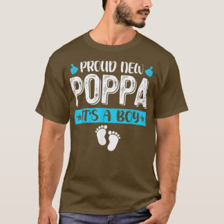 Cool Family Proud New Poppa It's A Boy Gender Reve T-Shirt