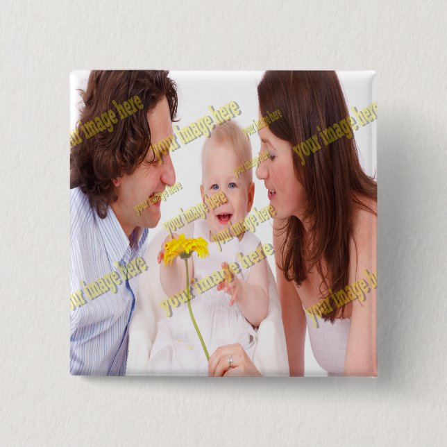 Cool Family Stylish Fab Photo Collage 2 Inch Square Button (Front)