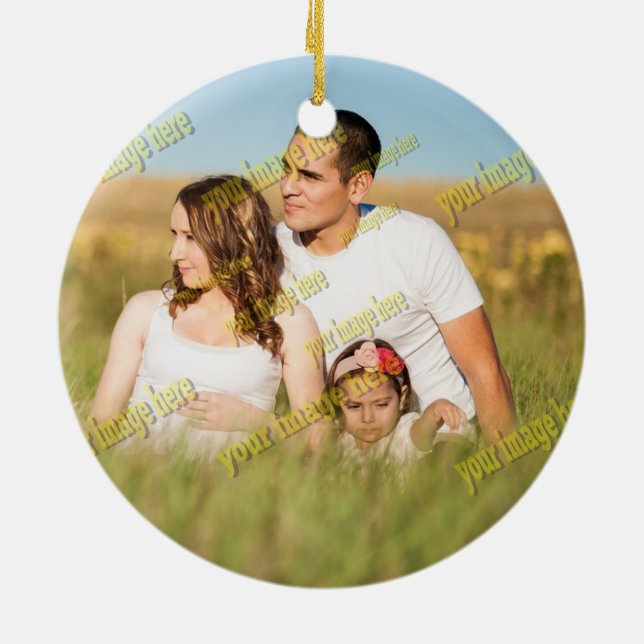 Cool Family Stylish Fab Photo Collage Ceramic Ornament (Back)