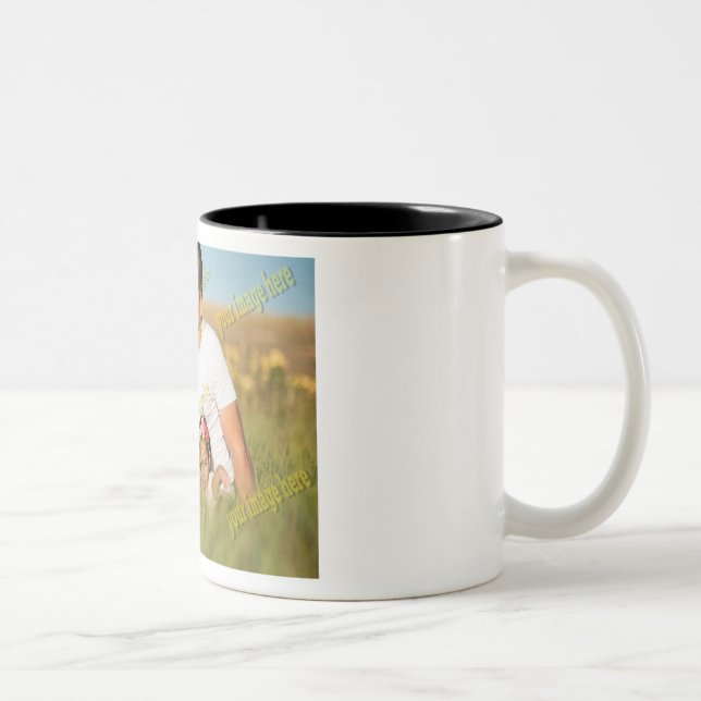 Cool Family Stylish Fab Photo Collage Two-Tone Coffee Mug (Right)