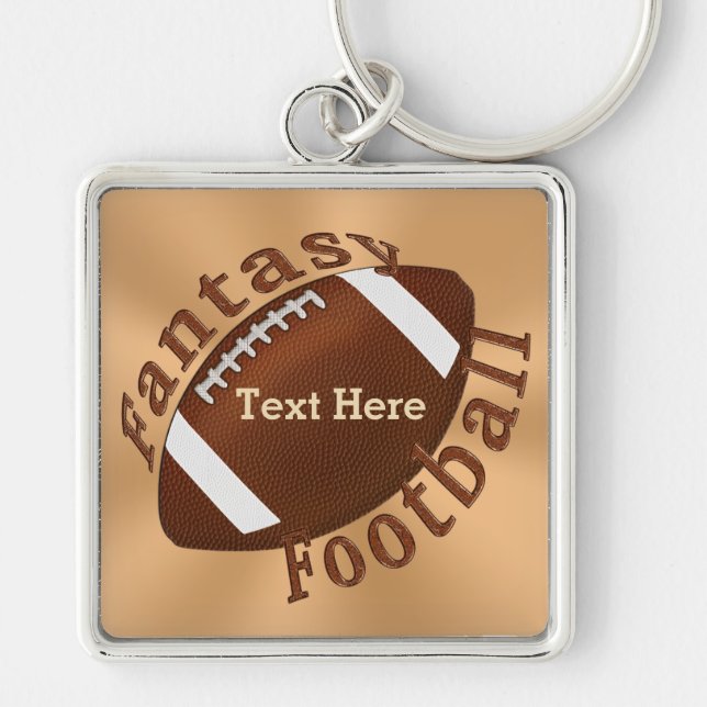 Cool Fantasy Football Gifts Personalized Your TEXT Keychain (Front)