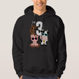 Cool Farm Animals 3rd Birthday Party 3 Year Old To Hoodie