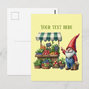 Cool Farmers market gnome customizable Postcard