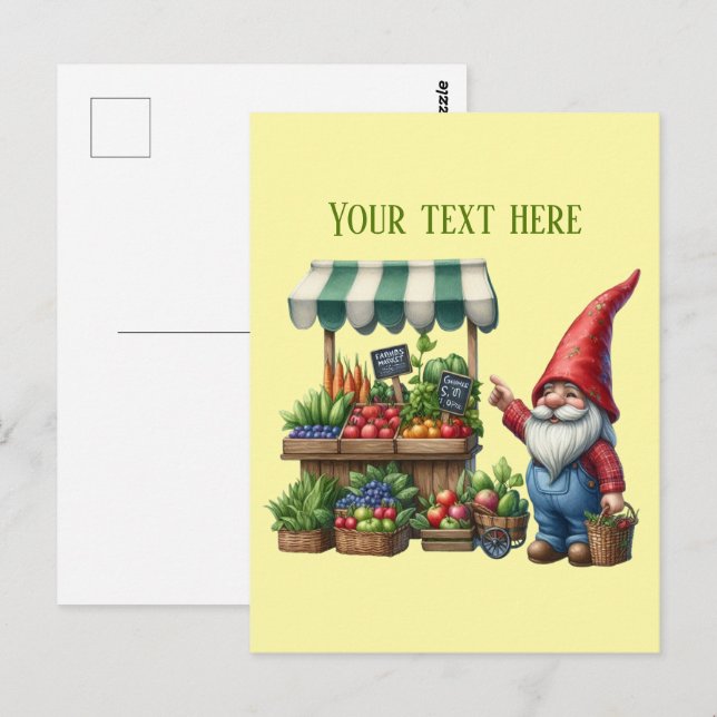 Cool Farmers market gnome customizable Postcard (Front/Back)