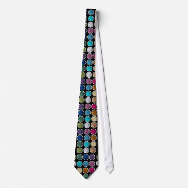 cool Fashionable shining colourful glitter eye sha Tie (Front)
