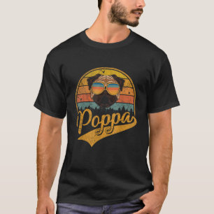 Cool Father s Day Gifts Retro Vintage Pug Poppa T T-Shirt
