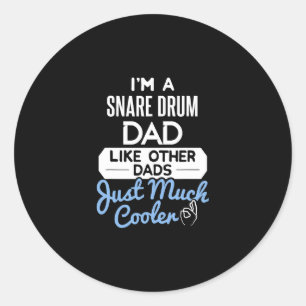 Cool Fathers Day Design Snare Drum Dad Classic Round Sticker