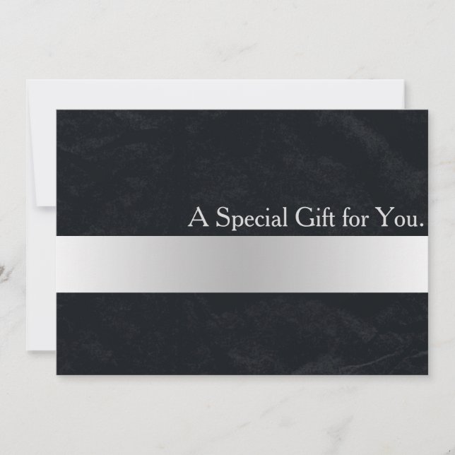 Cool Faux Silver Stripe Modern Gift Certificate (Front)