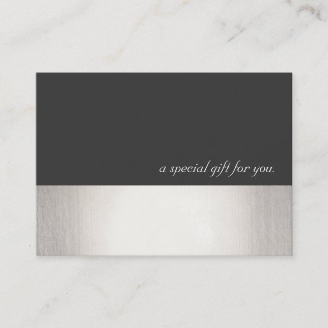 Cool Faux Silver Stripe Modern Gift Certificate (Front)
