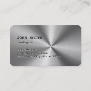 Cool Faux Stainless Steel Geologist Business Card