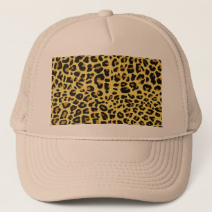 cool feline skin pattern image print trucker hat