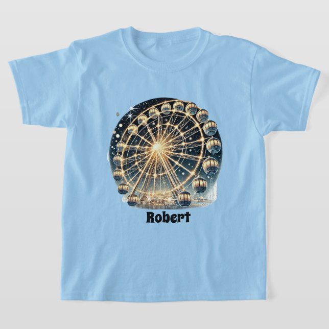 Cool Ferris wheel add name  T-Shirt (Laydown)