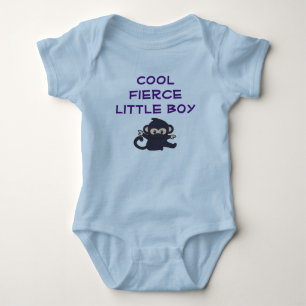 Cool Fierce Boy Funny Cute Cartoon Ninja Monkey Baby Bodysuit