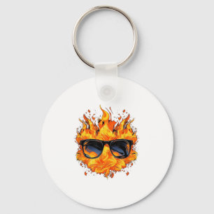 Cool Fire And Flames Gles _1 Keychain