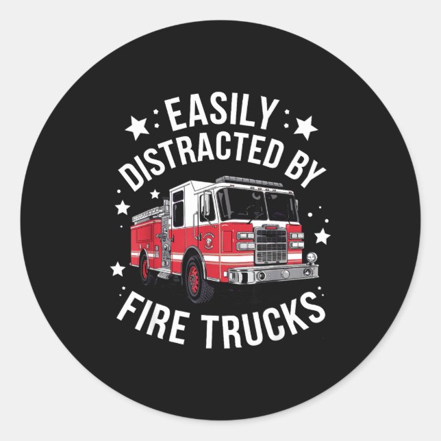 Cool Firefighter Design For Men Women Firemen Fire Classic Round Sticker (Front)