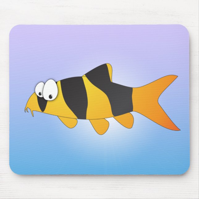 Cool fish - Clown loach Mouse Pad (Front)