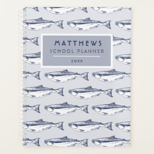 Cool Fish Pattern Personalized School Planner