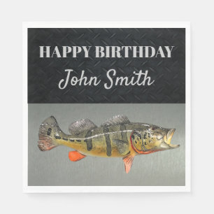 Cool Fish Peacock Bass Men's Birthday Fishing Napkin