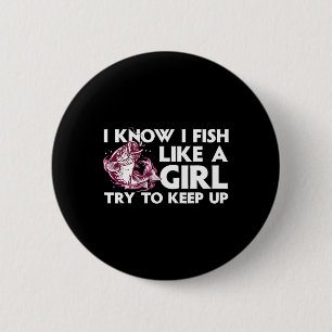 Cool Fishing For Women Girls Trout Angler B Fish H 2 Inch Round Button