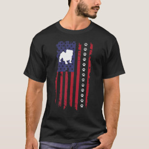 Cool Flag American Flags And Patriotic Dogs Paw Pr T-Shirt