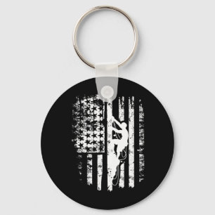 Cool Flag Rock Climbing Gift Shirt Climber Boulder Keychain