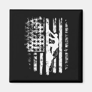 Cool Flag Rock Climbing Gift Shirt Climber Boulder Magnet