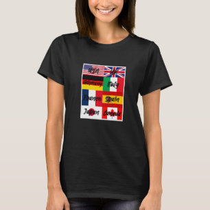 Cool Flags of The World Illustration  Graphic Desi T-Shirt