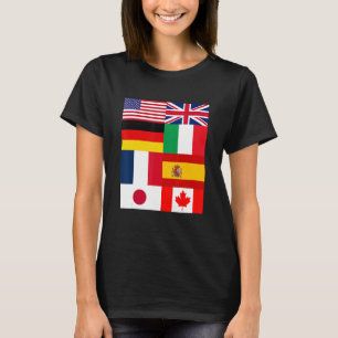 Cool Flags of The World Illustration  Graphic Desi T-Shirt