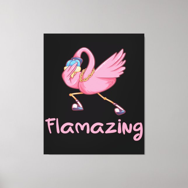 Cool Flamazing Dabbing Flamingo Canvas Print (Front)