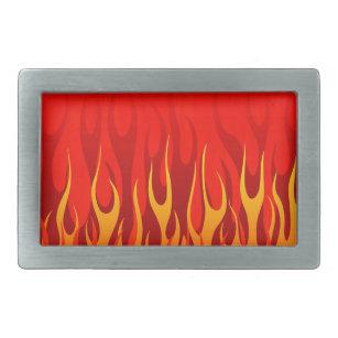 Cool Flames on Red Background Belt Buckle