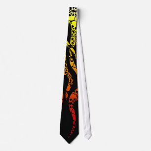 cool flaming skulls tie
