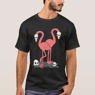 Cool Flamingo Animal Bird Skulls Fun T-Shirt