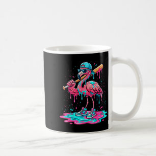 Cool flamingo baseball ice cream drip funny sport coffee mug